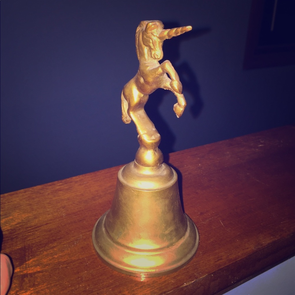 Solid brass unicorn bell vintage